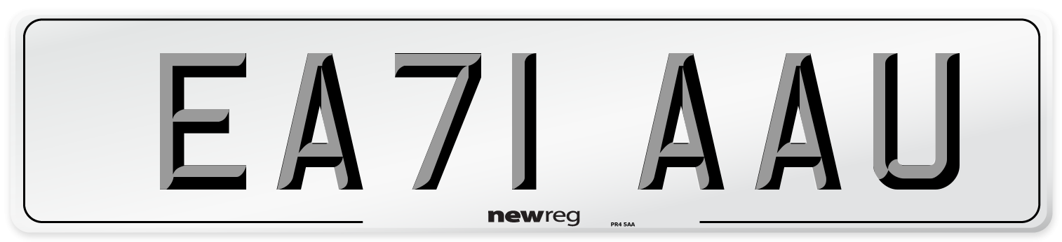 EA71 AAU Number Plate from New Reg